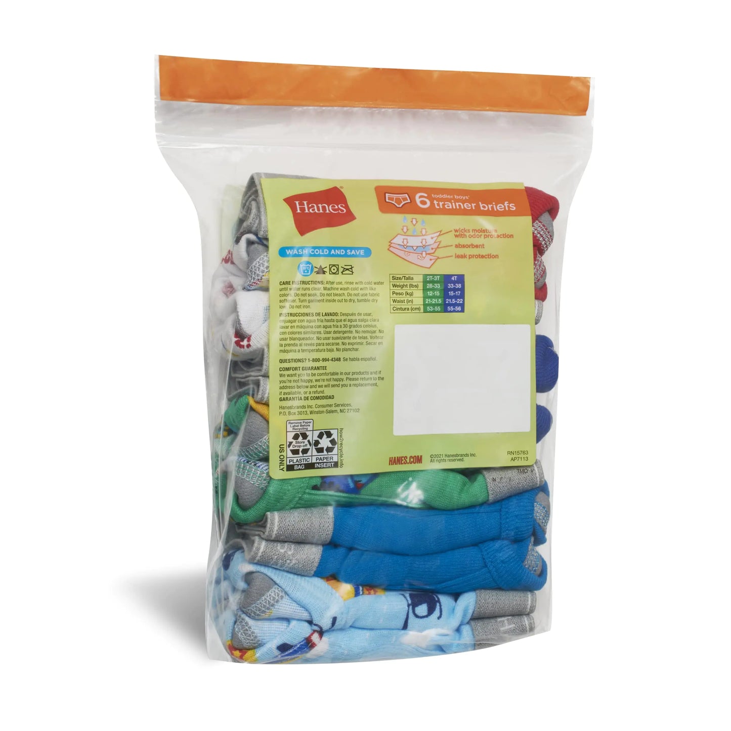 Calzoncillos tipo bóxer para niños Hanes, paquete de 6, 4T, azul/estampado variado, paquete de 6 