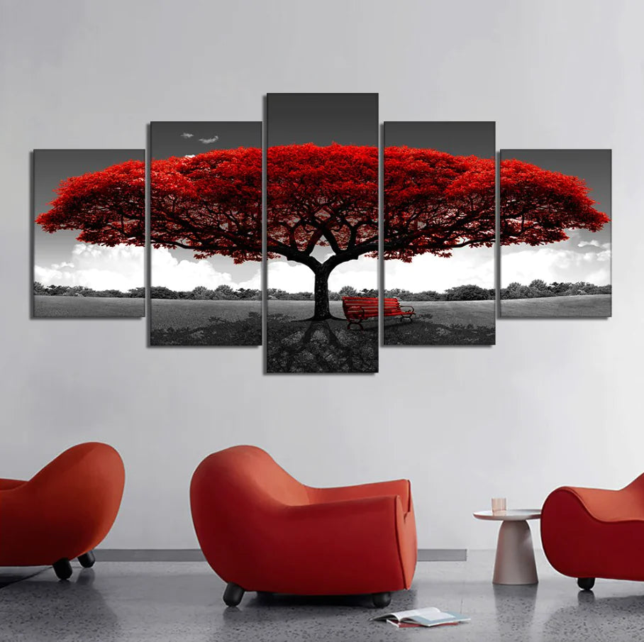 5PC Tree & Landscape Canvas