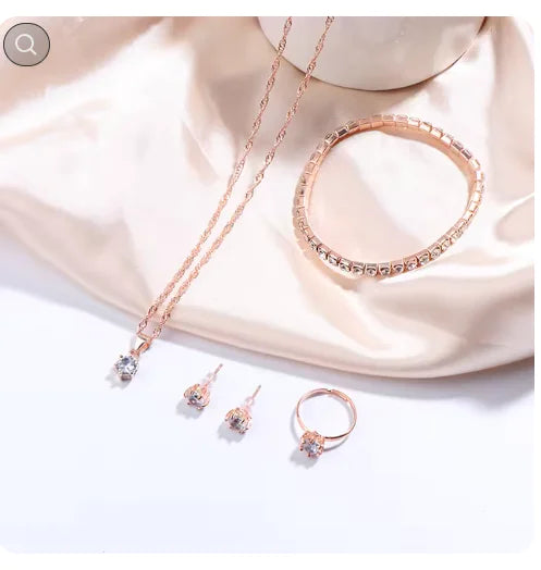 Conjunto de joyas de cristal